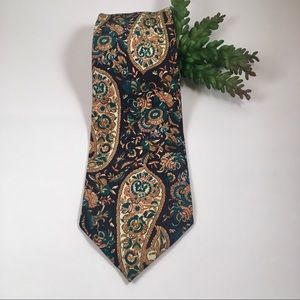 Italian silk handmade necktie paisley tie